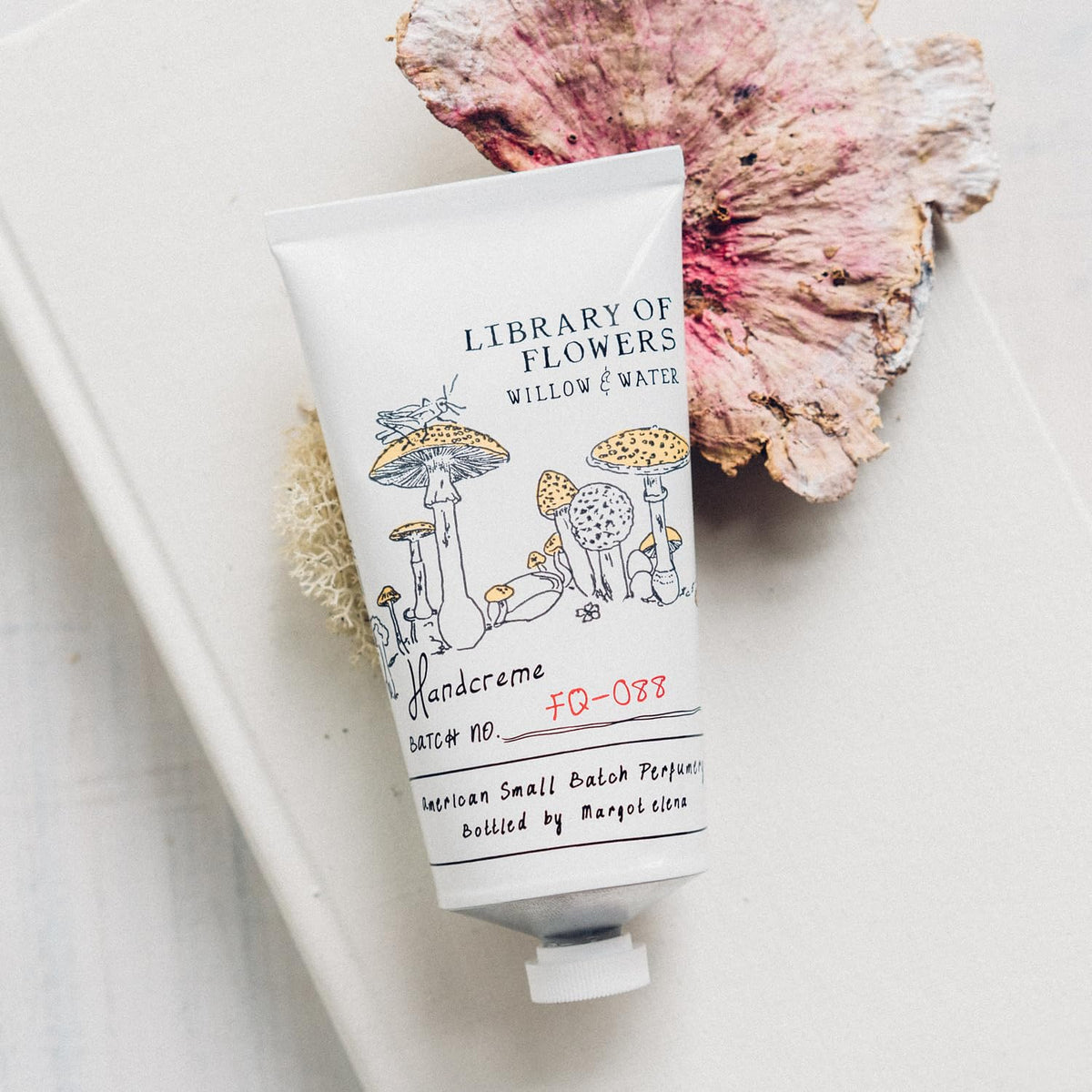 Willow & Water handcreme in the keepsake box with mushroom design.