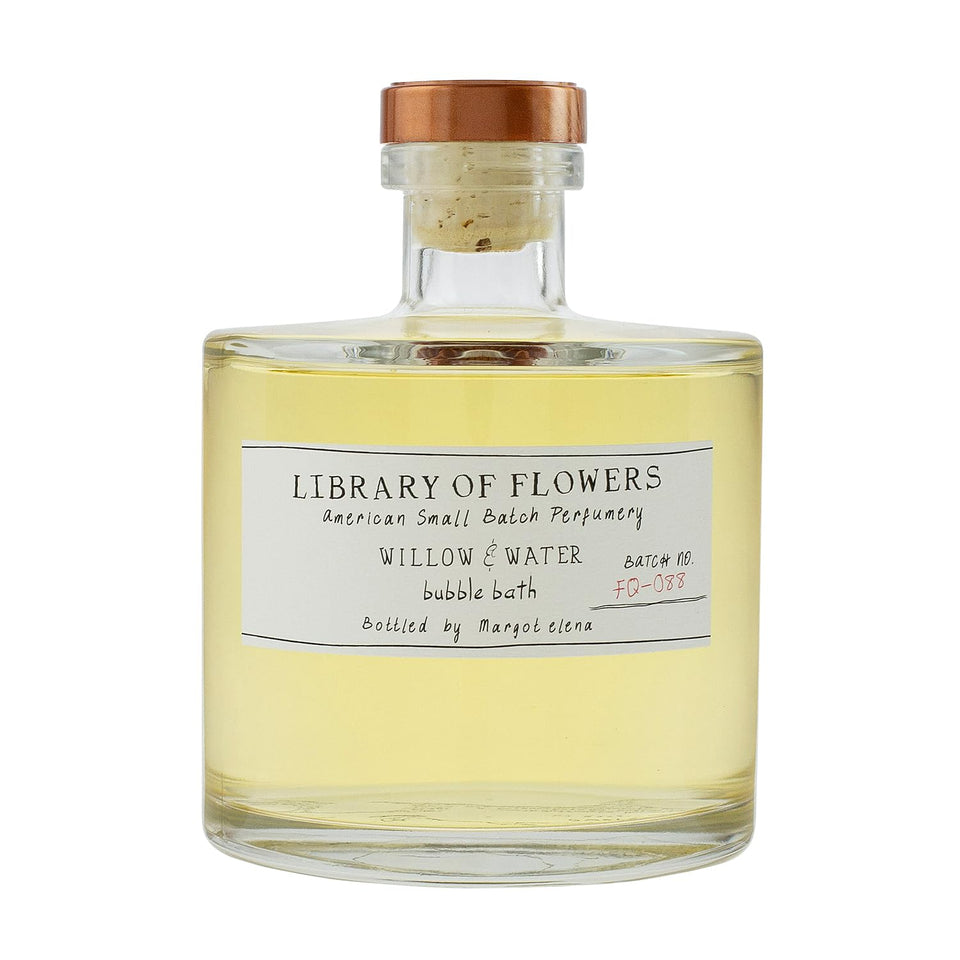 Library of Flowers Willow & Water bubble bath bottle pour for a relaxing soak