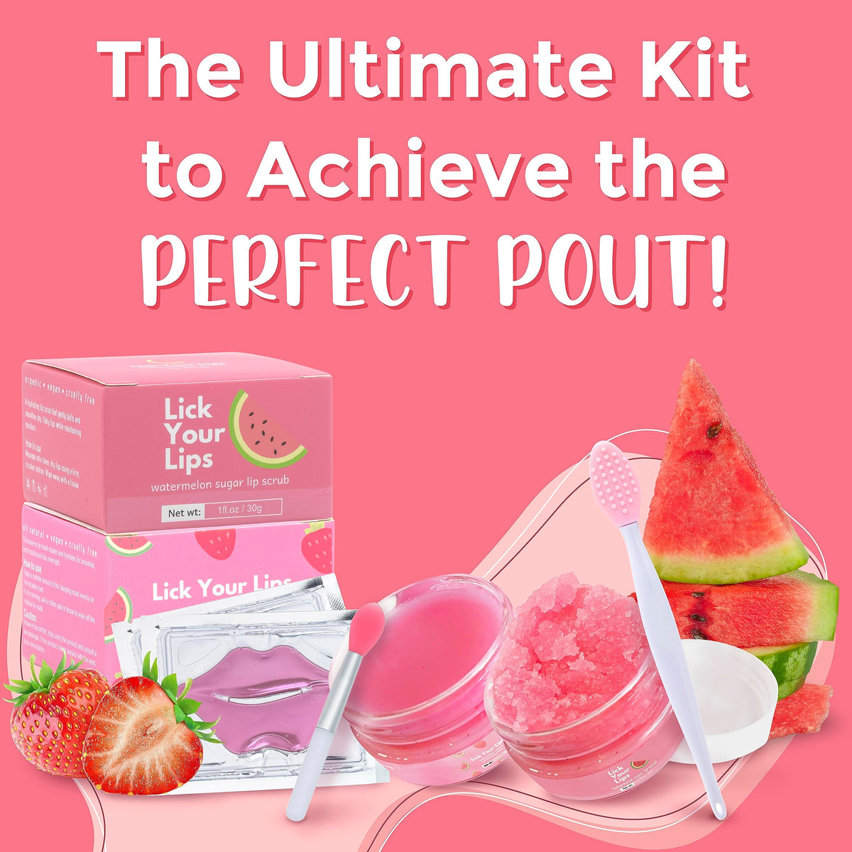Lick Your Lips pampered morning pout after routine, with soft, supple lips.
