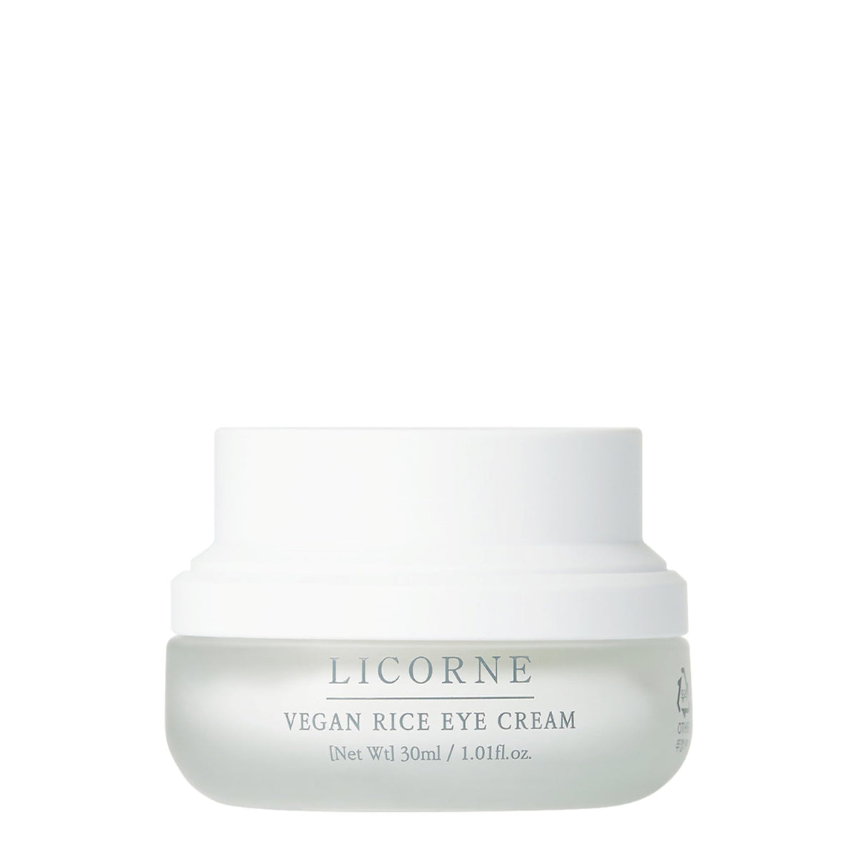 Licorne vegan rice eye cream jar close-up showing thick butter texture for hydration