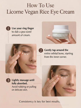 Under-eye application of LICORNE eye cream for smoothing