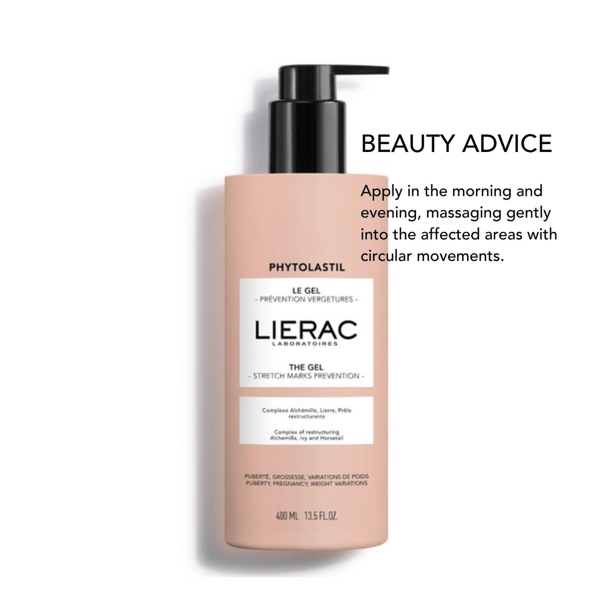 Lierac Phytolastil on the bust area, gentle hydration and support.