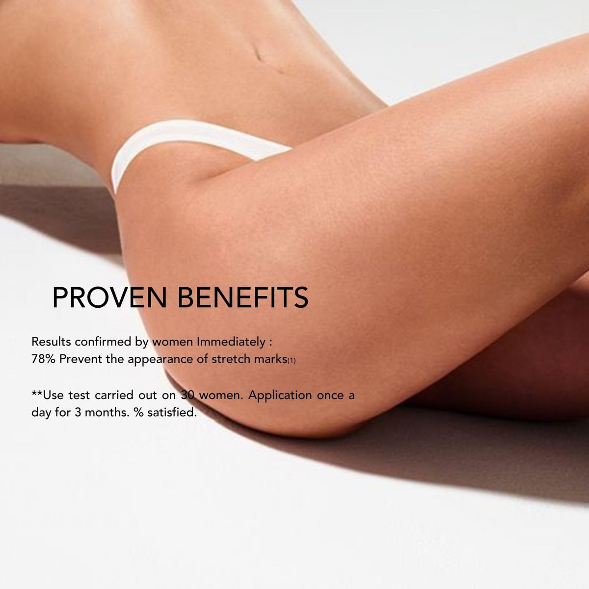 Lierac Phytolastil on the stomach area, promoting elasticity and comfort.