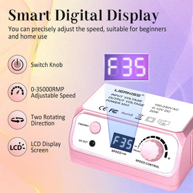 LIERKISS electric nail file LCD display enables precise RPM control