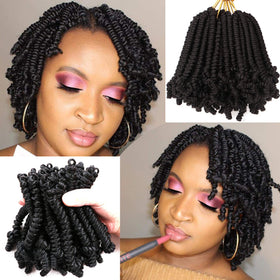 Lifabeauty short bob spring twist 6inch, lightweight and easy to wear daily.