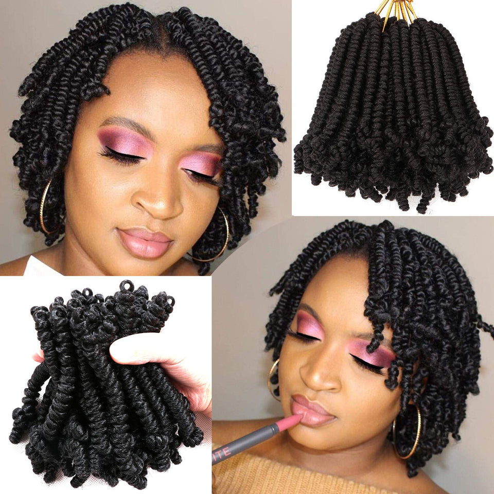 Lifabeauty short bob spring twist 6inch, lightweight and easy to wear daily.