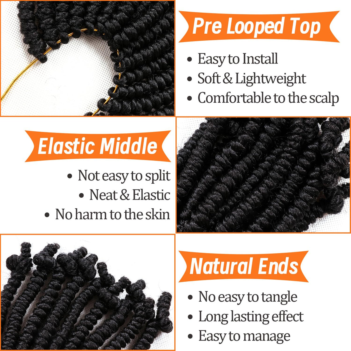 Lifabeauty 6 inch length with pre-twisted design for natural styling.