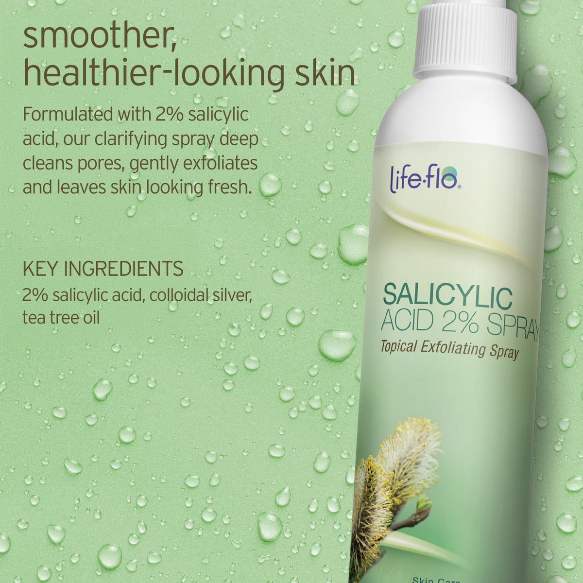 LIFE-FLO 2% Salicylic Acid Face spray mist for smoother skin.