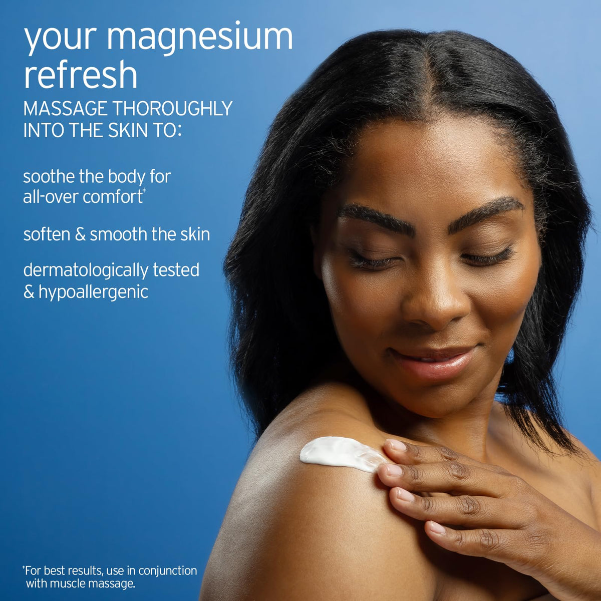 Close-up of LIFE-FLO Magnesium Lotion cream texture and rich emollients