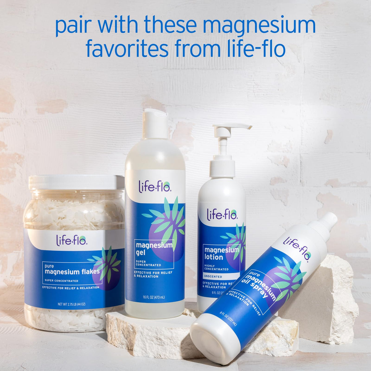 LIFE-FLO Magnesium Lotion duo pack showing two 8-oz bottles
