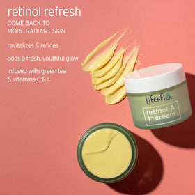 LIFE-FLO Retinol Face Cream swatch on hand demonstrates easy absorption and velvety finish.