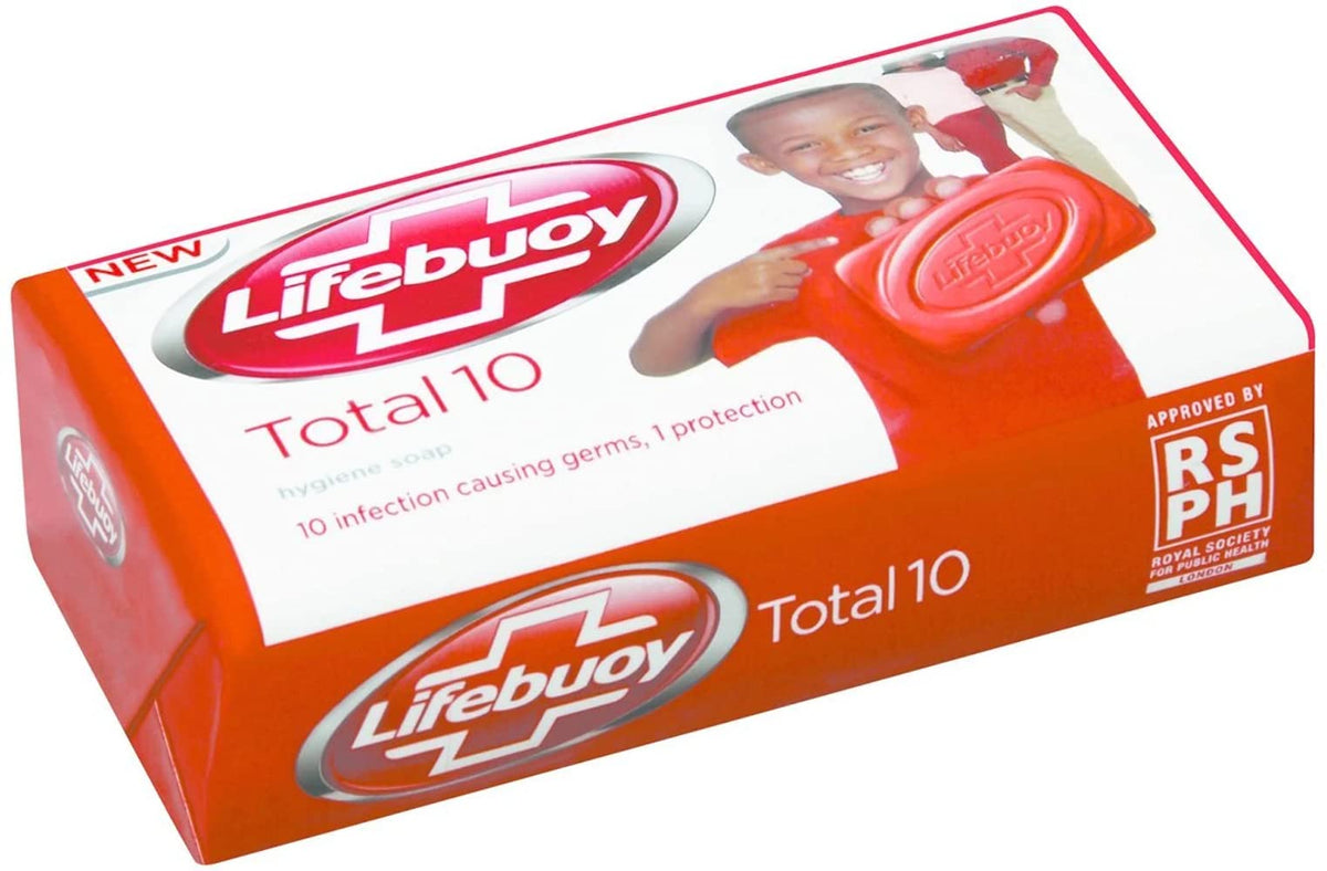 Lifebuoy Total Soap Bar 3-pack red, ideal for daily cleansing.
