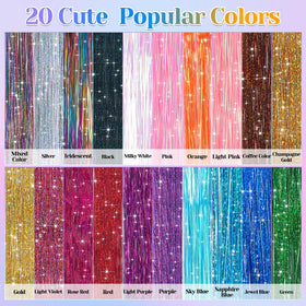LifeisLuck heat-resistant tinsel applied in hair for durable sparkle.
