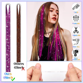 LifeisLuck rubber bands and clips kit components for quick, secure tinsel styling.