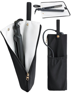 Lifeplus holder-mat-hot-tools fully unzipped shows space for multiple irons