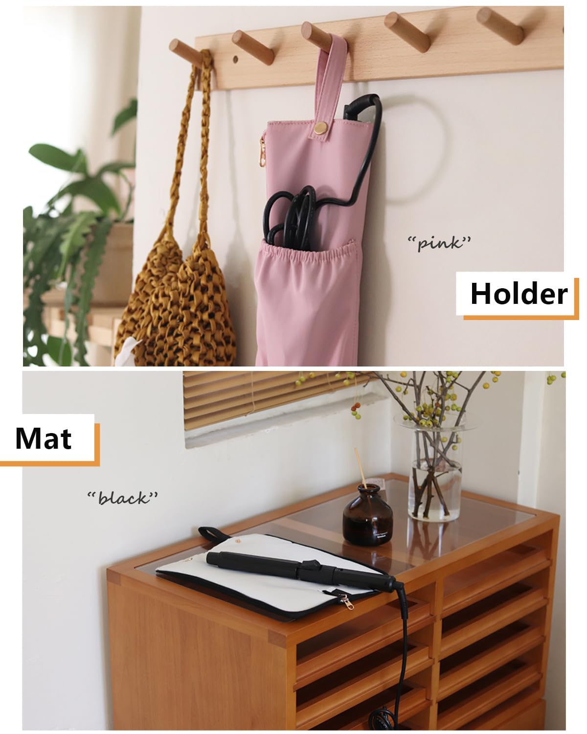 Lifeplus holder-mat zipped pouch with hanging loop provides safe storage away from cabinets.