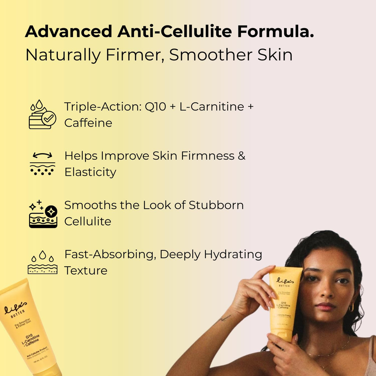 Application of Life's Butter cream on leg areas to target cellulite