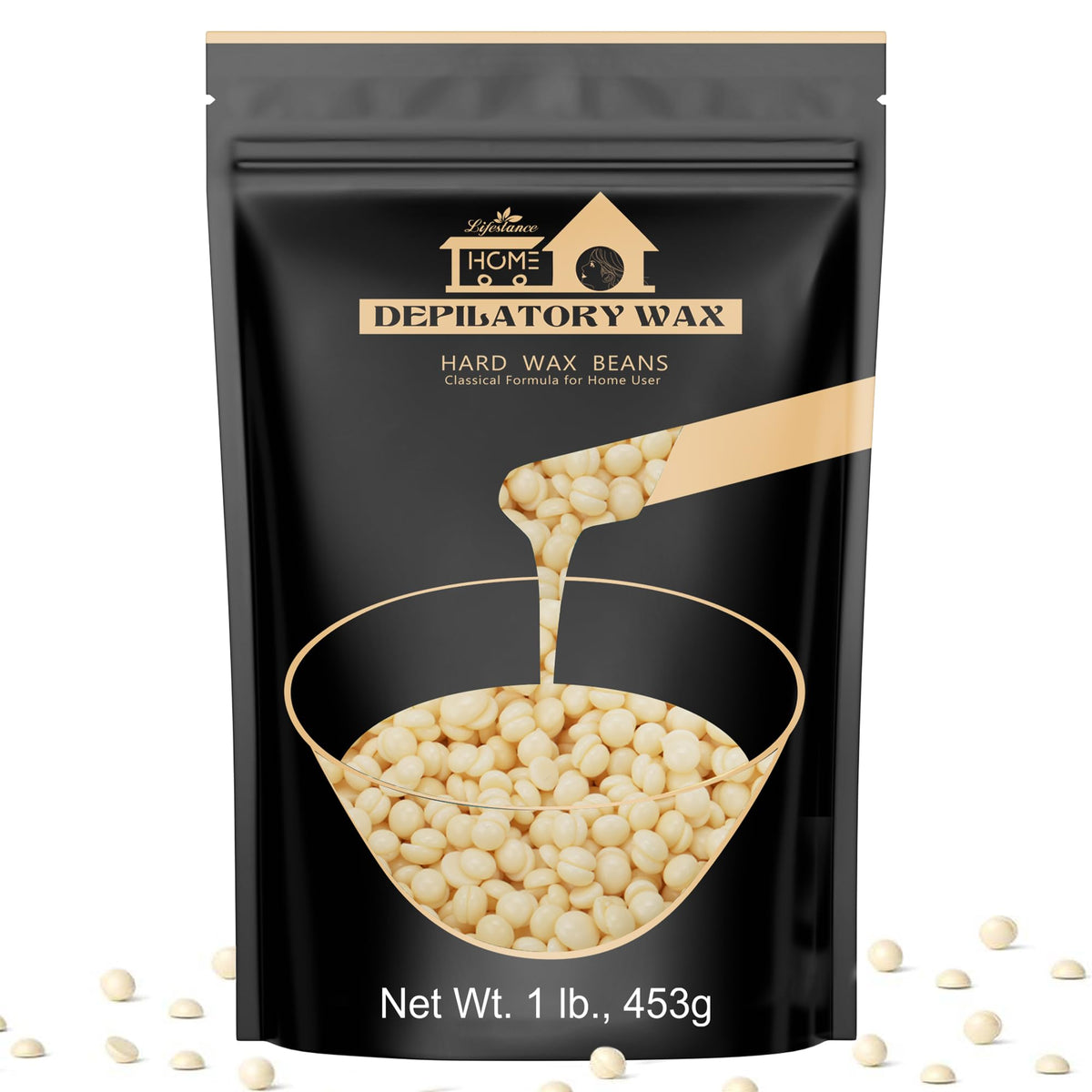 Lifestance 1LB hard wax beads kit for at-home hair removal