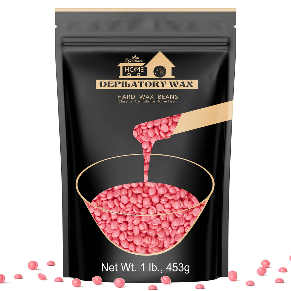 Lifestance hard wax beads bottle for at-home waxing with rose scent