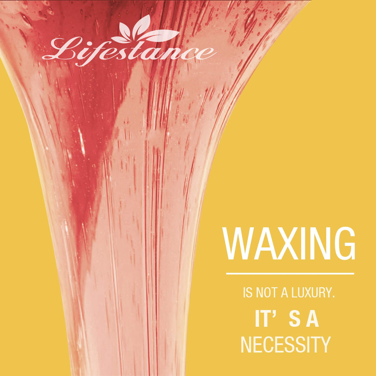 Lifestance pink hard wax being applied to skin for smooth removal