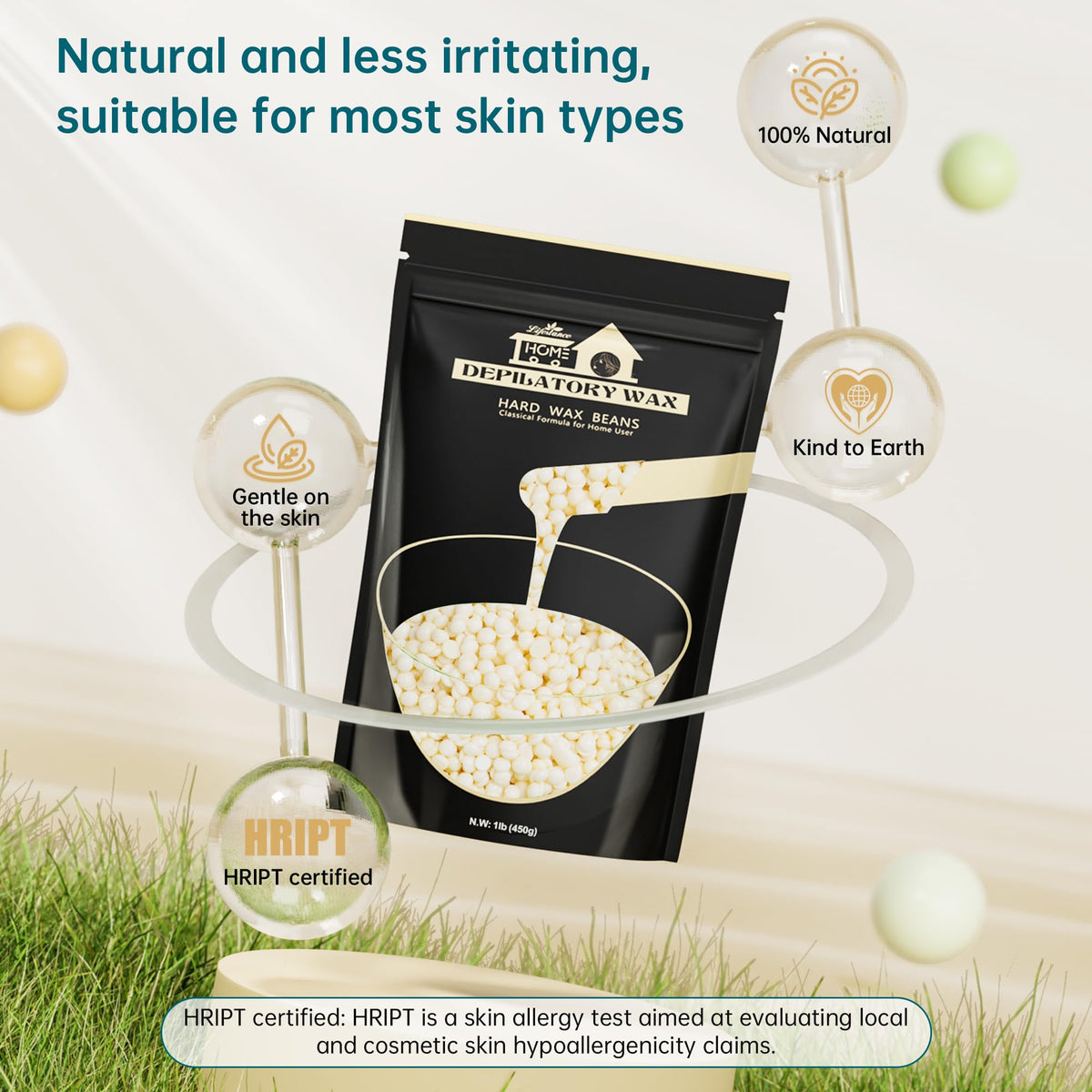 Lifestance almond-oil wax beads provide comfort during waxing sessions