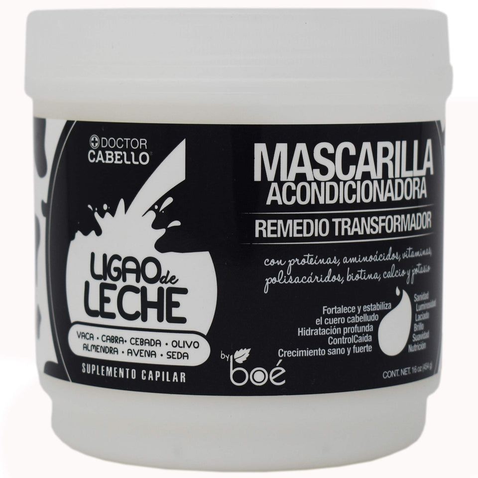 LIGAO DE LECHE mask 16oz bottle provides deep moisture for hair
