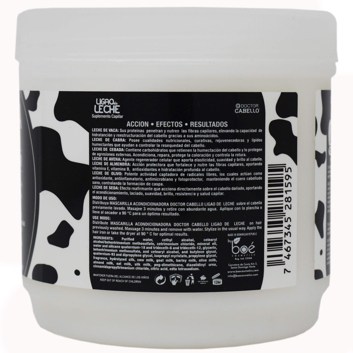 LIGAO DE LECHE mask ingredients closeup shows milks used for nourishment