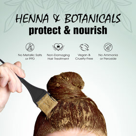 Light Mountain henna color rinse demonstrates easy wash-out step.