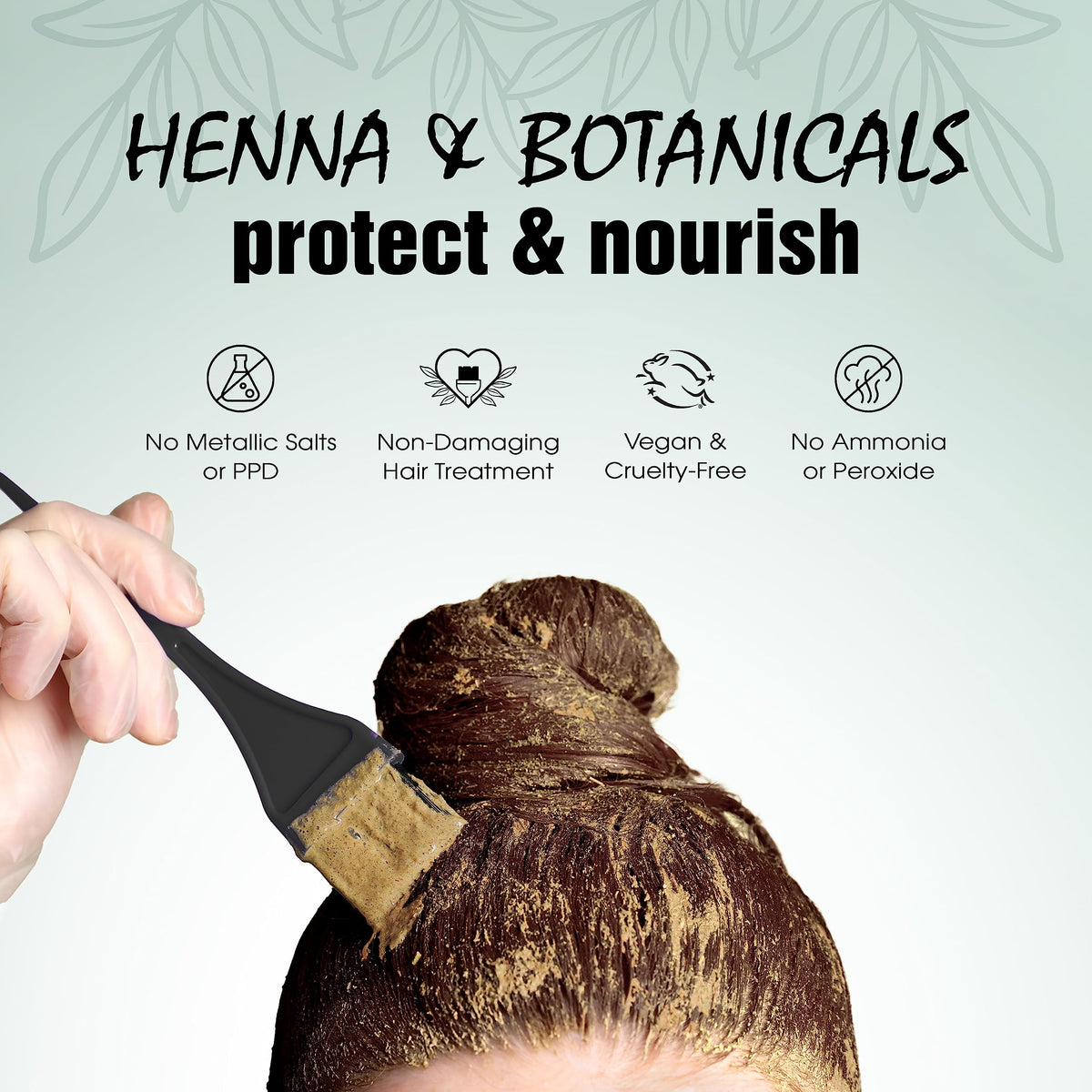 Light Mountain Henna kit cap and gloves for clean use.