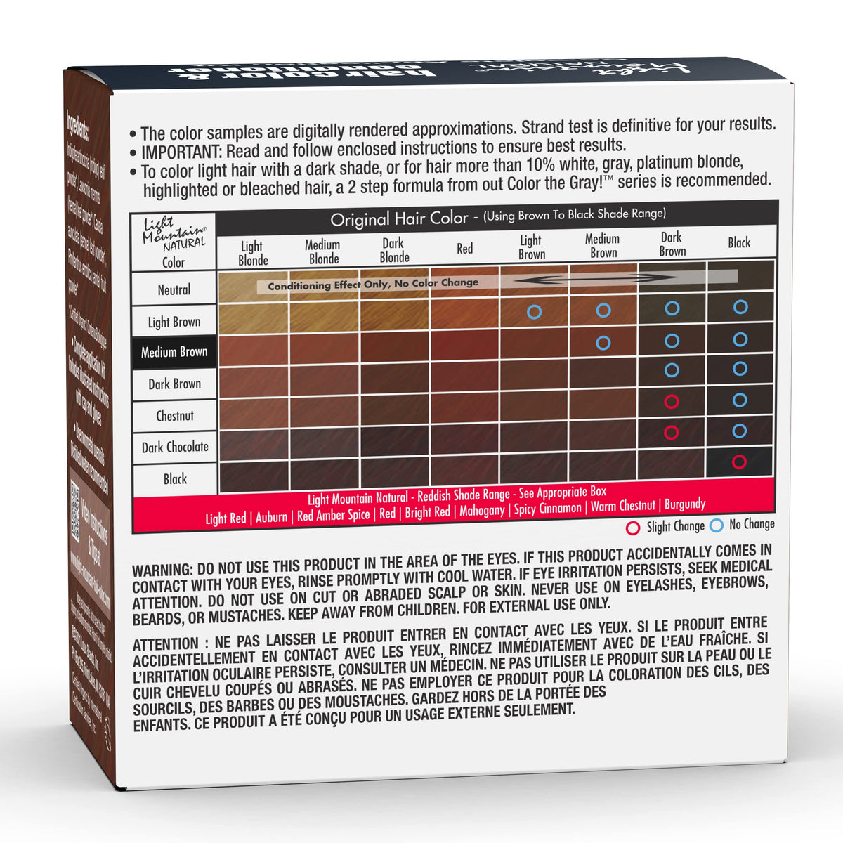 Light Mountain henna powder mesh for smooth, creamier application.