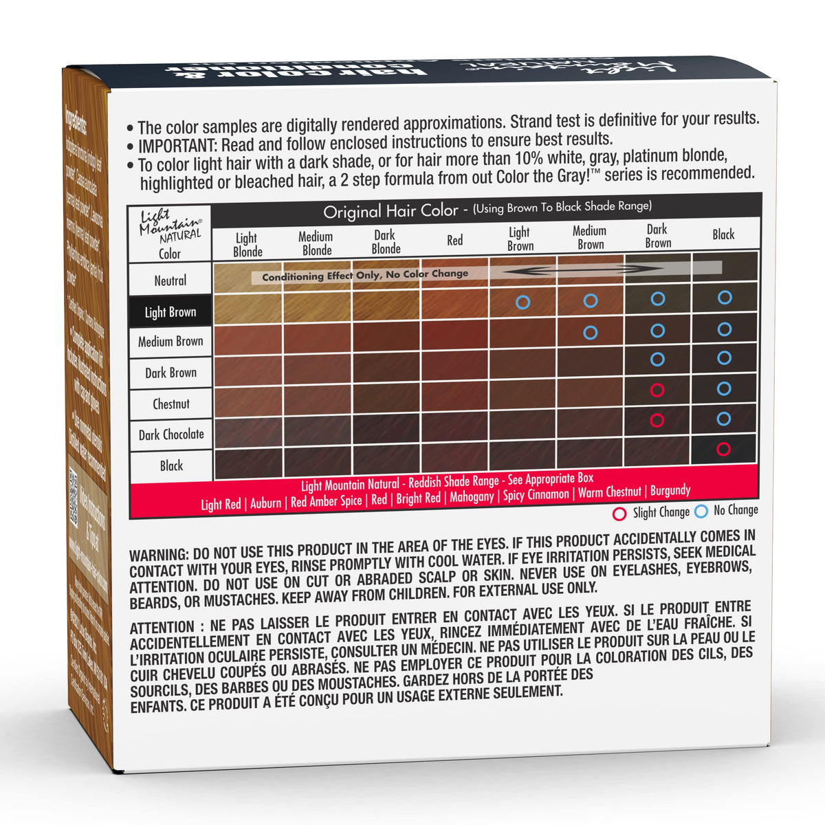 Light Mountain Organic Henna Leaf Powder demonstrates a pure botanical base.