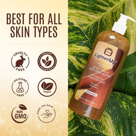 LightenUp exfoliating body wash suitable for all skin types