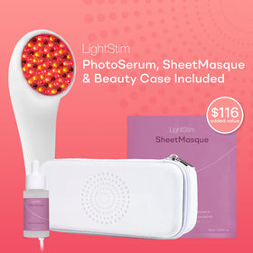 LightStim for Wrinkles on-face area use highlights non-invasive therapy for smoother texture.