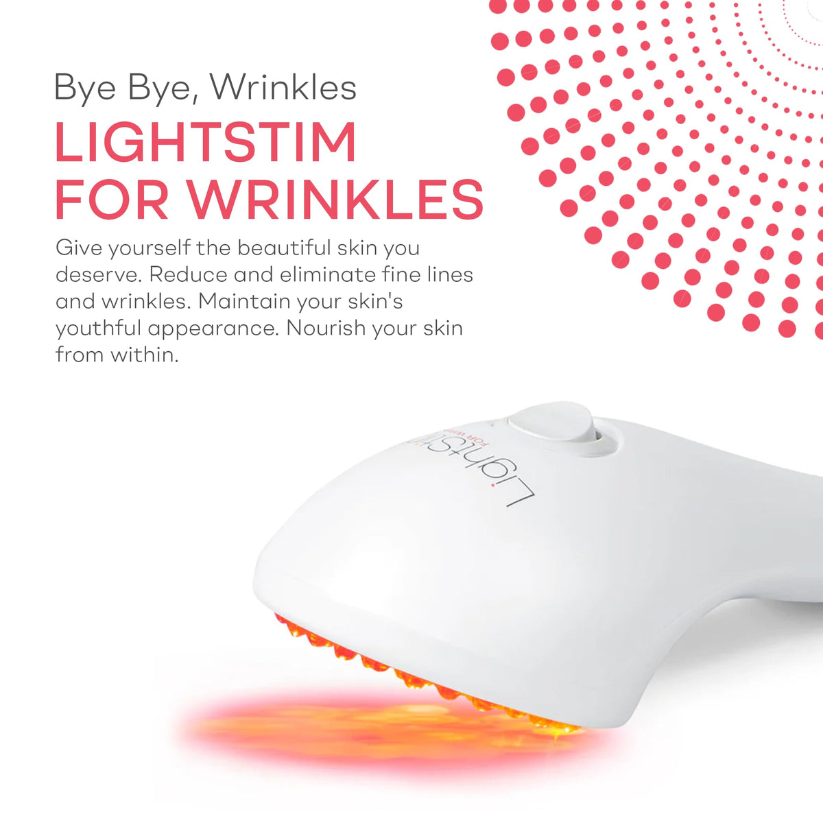 LightStim for Wrinkles forehead-area treatment targets wrinkles with gentle LED energy.