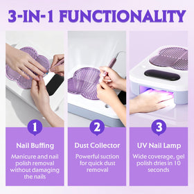 Lignumix 3-in-1 nail dust collector side view highlights space-saving profile for mobile services.