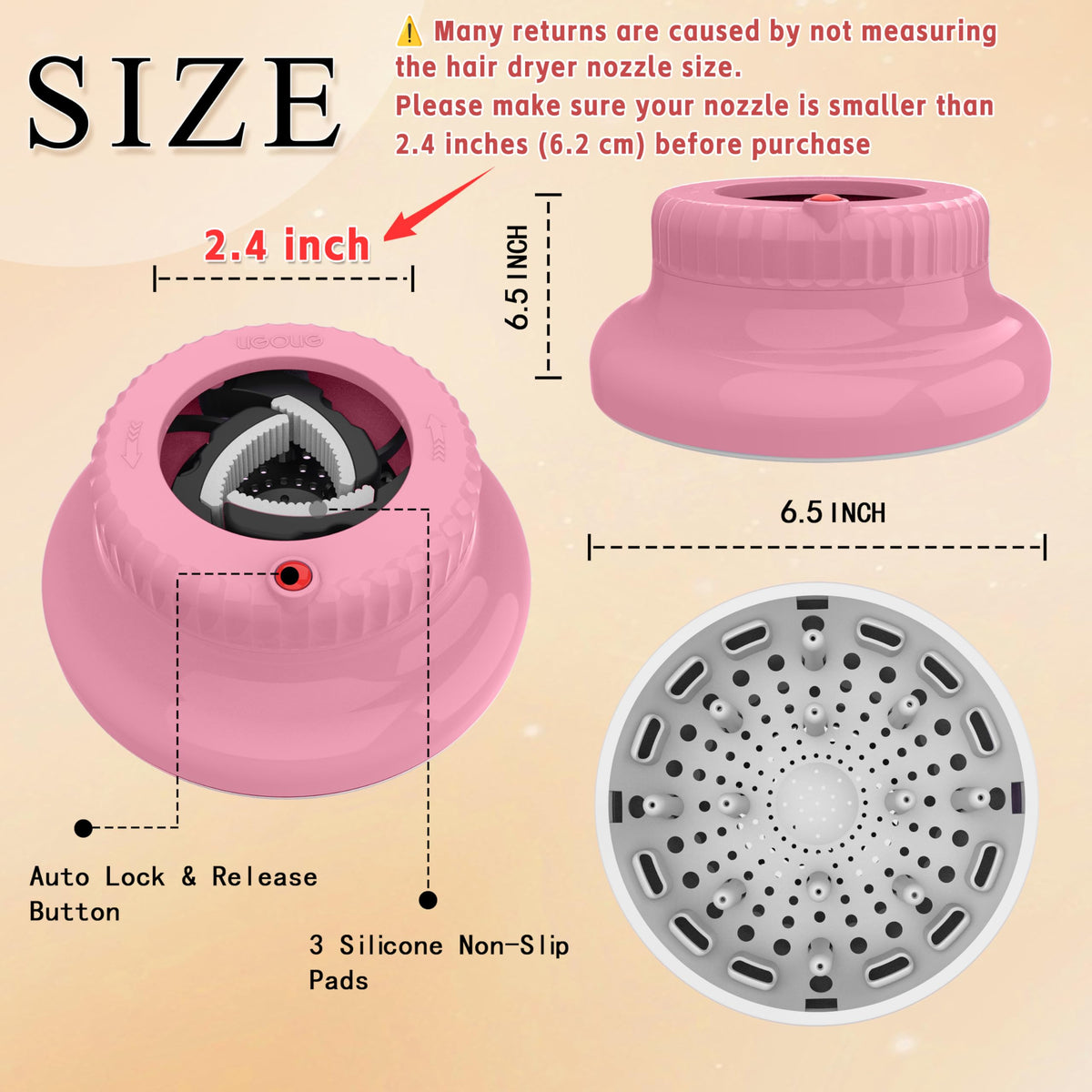 LIGOLIG diffuser attachment in pink showing even distribution