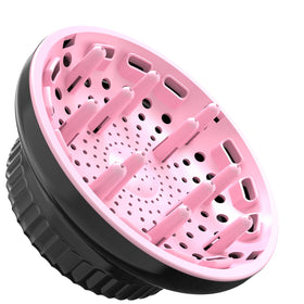 LIGOLIG universal portable diffuser for curly hair in black and pink, promotes gentler, even drying.