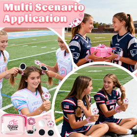 LIGOMEDA pink soccer gift set backpack keychains ideal for school bags.