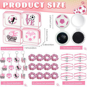 LIGOMEDA pink soccer gift set makeup bag featured for portable travel essentials.