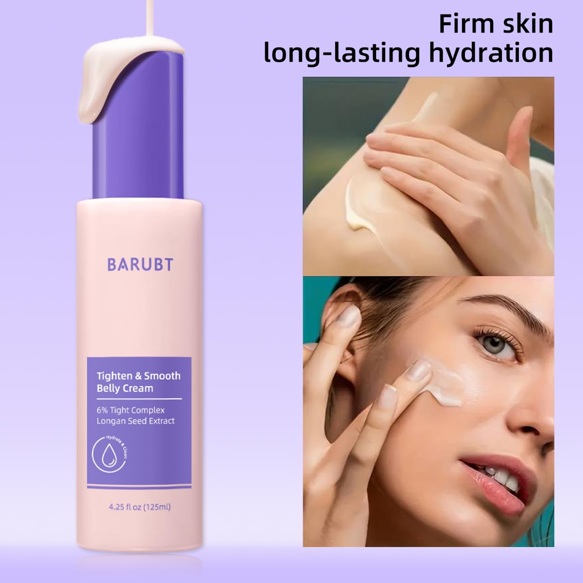 LIHUOMEI Neck Tightening Cream tube demonstrating lifting effect for a firmer neckline