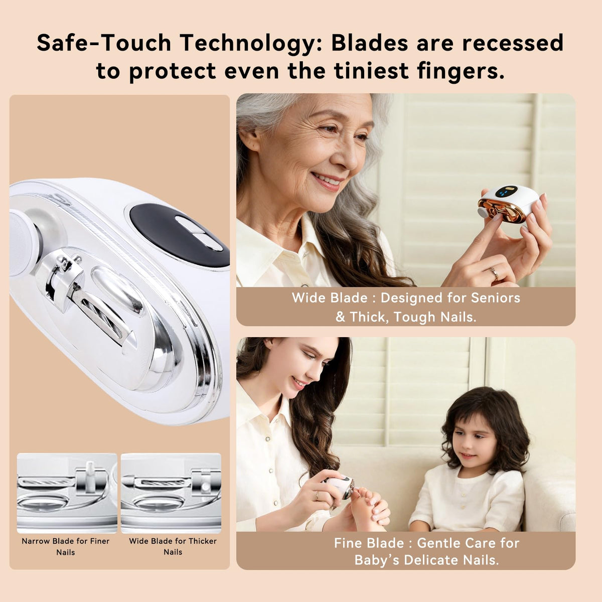 Liirsvee 3-speed nail clipper in action on nails