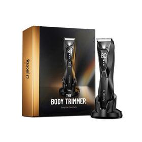 Lijecozy body hair trimmer with wireless charging in use for effortless grooming.
