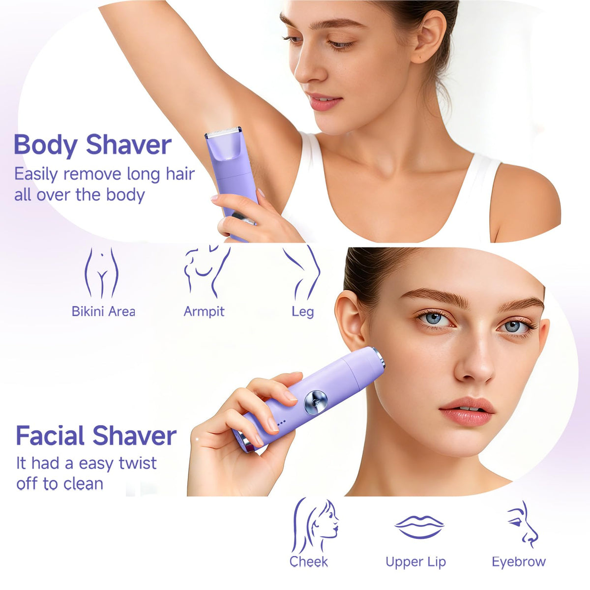 Likefun Armpits and Legs Trimmer for quick full-body grooming.