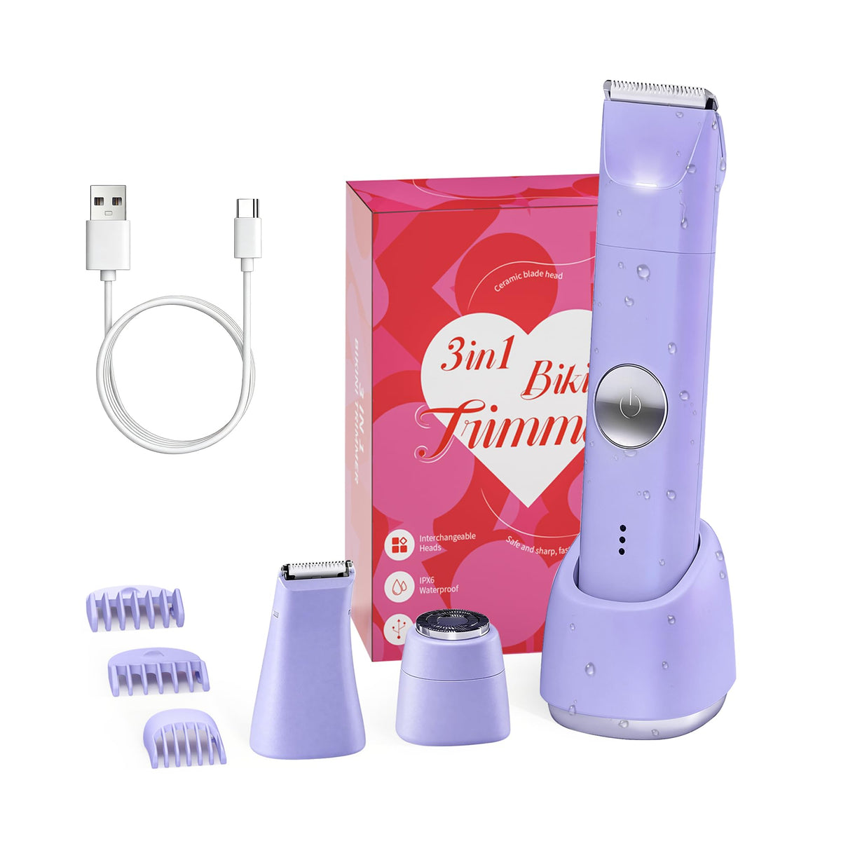 Likefun Bikini Trimmer with ceramic blade for gentle bikini line grooming.