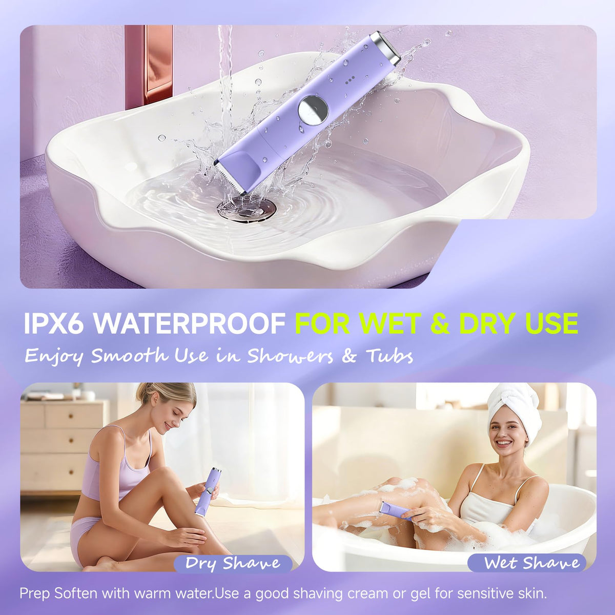 Likefun Waterproof Foil Shaver usable in wet or dry conditions.