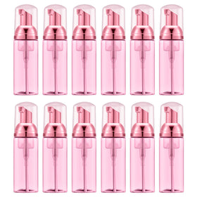 Lil Ray rose red foam pump bottle 2oz; compact travel-friendly.