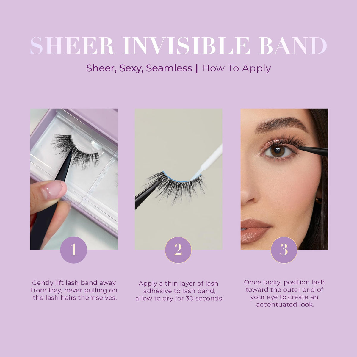 Lilly Lashes 13.5mm length delivers wispy definition.