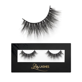 Lilly Lashes 3D Miami faux mink strip eyelashes provide dramatic volume for a bold evening look.