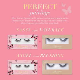 Lilly Lashes Butterfl-eyes natural look half lash close-up on eye