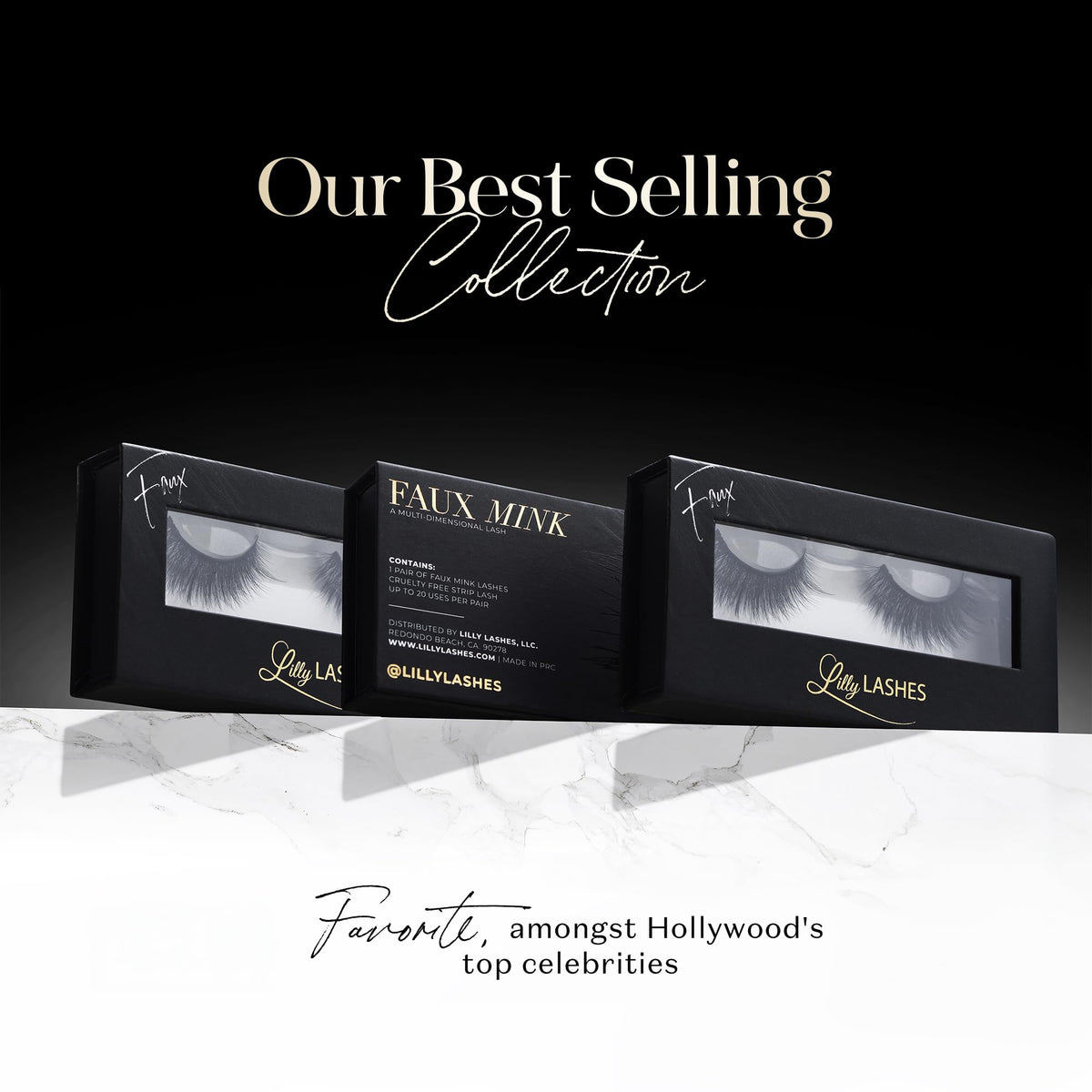 Lilly Lashes easy-apply strip lashes simplify makeup for a fast glam look.
